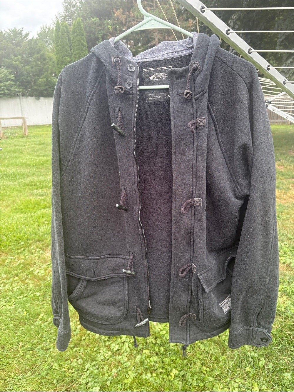 Vans Men's Black Hooded Toggle Jacket